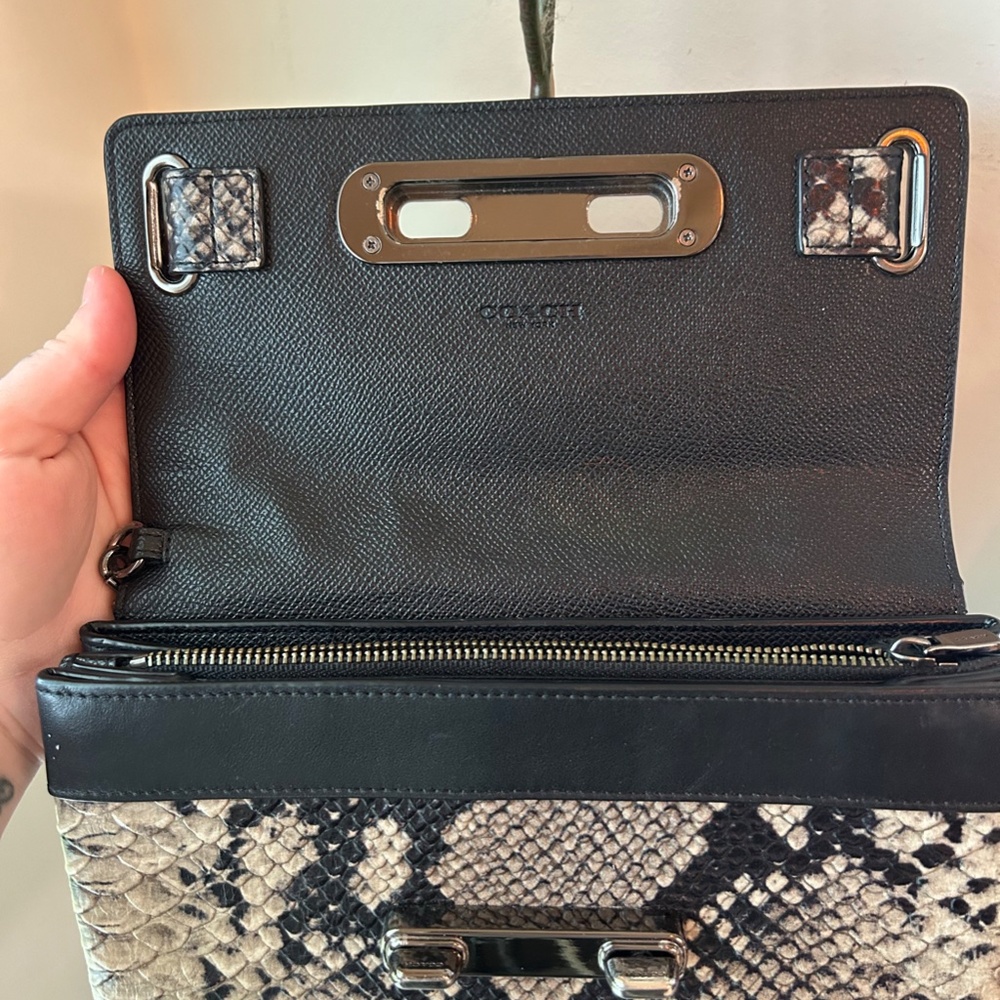 Authentic Coach Faux Snakeskin Python Wristlet Wi… - image 6